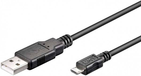 USB 2.0 Hi-Speed Kabel 0,6m, Schwarz